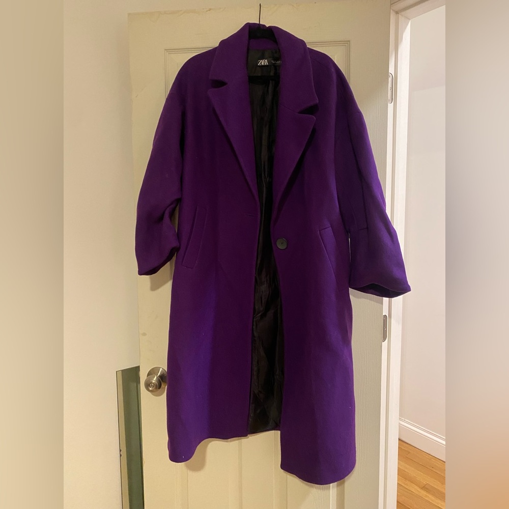 Zara Purple Coat. Size Large. Used twice.